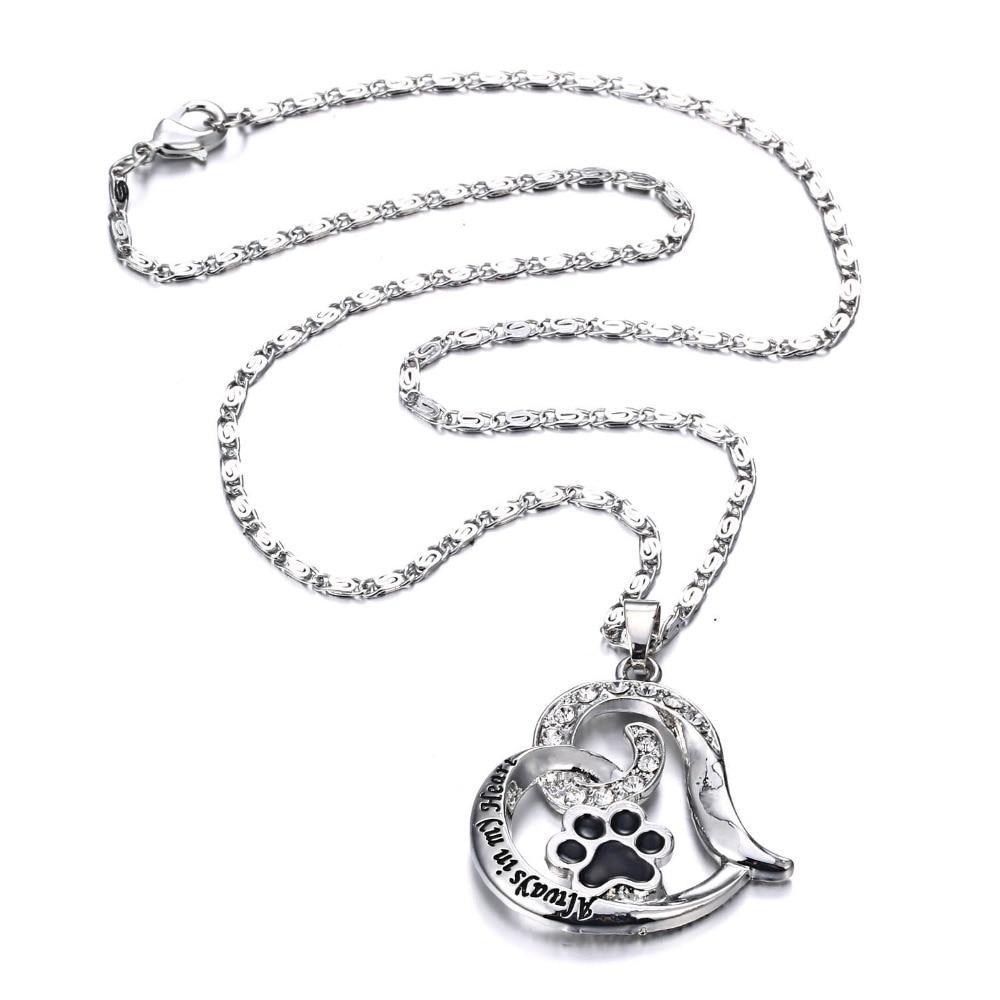 Paw Print Heart Necklace