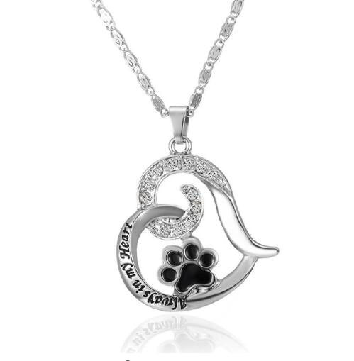 Paw Print Heart Necklace