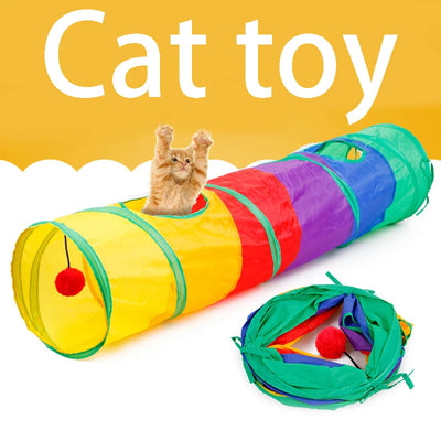 Cat Tunnel Pet Tube Collapsible Play Toy Indoor Outdoor Kitty Puppy Toys for Puzzle Exercising Hiding Training