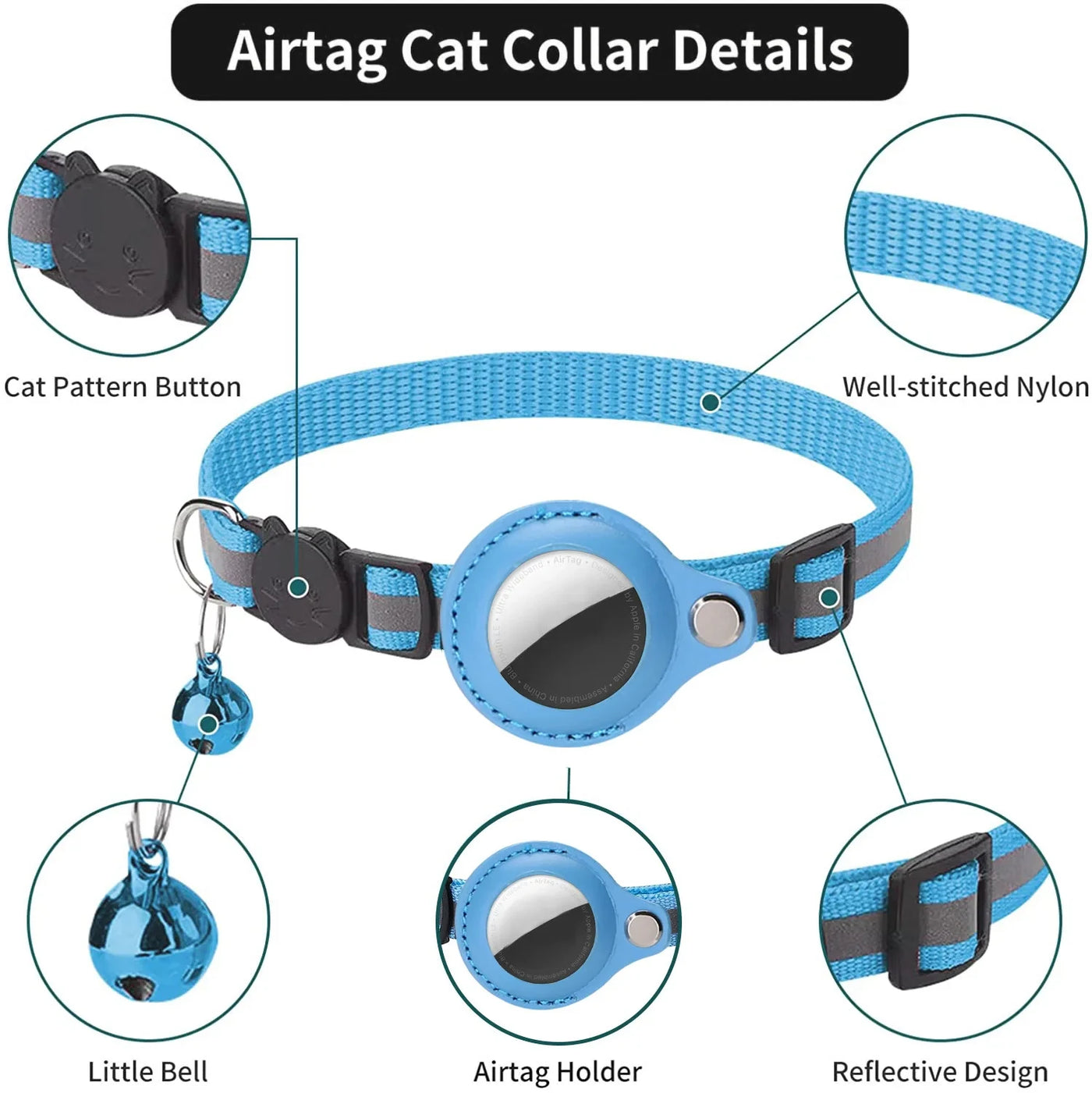 Collar with AirTag Holder