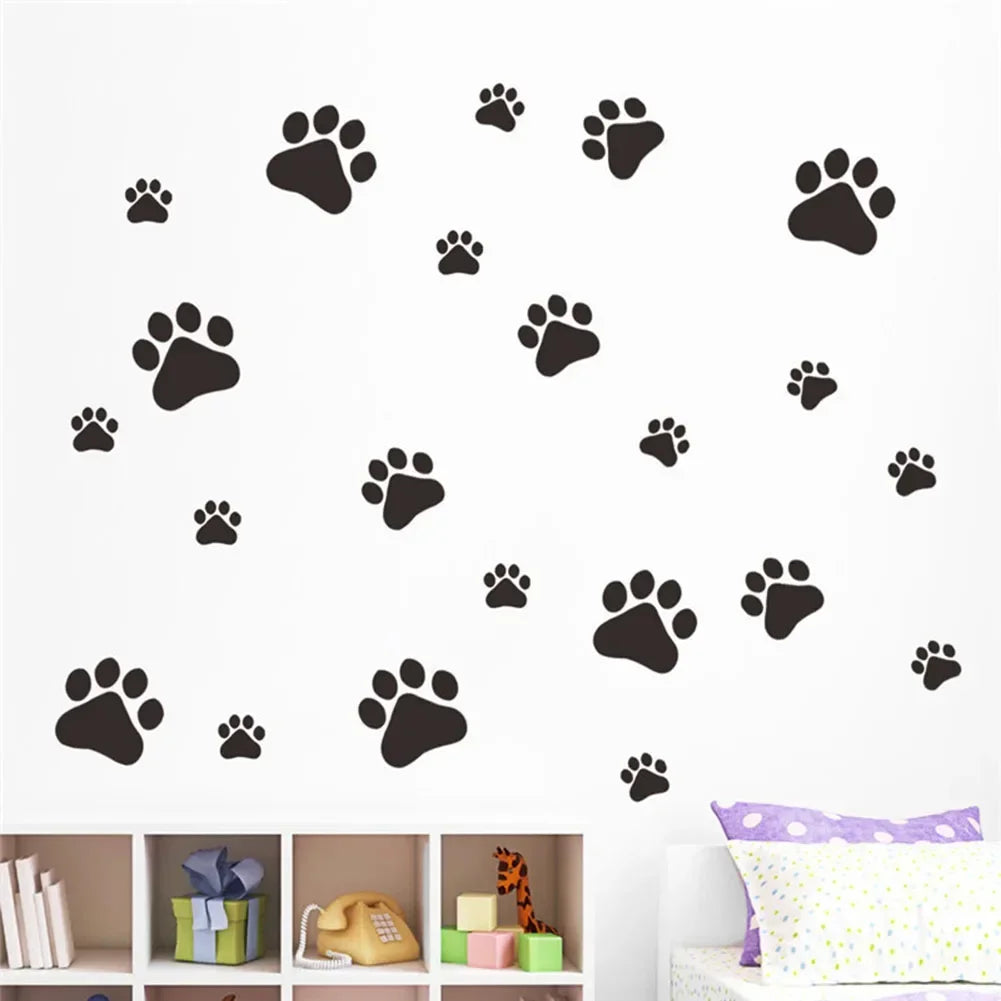 44pcs Dog Cat Footprints Pawprints Wall Stickers Pet Paws Vinyl Art Decoration Home Improvement Supplies Ornament Accessories