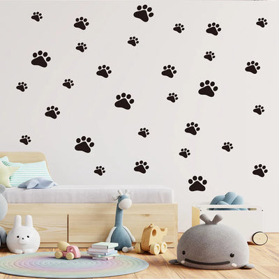 44pcs Dog Cat Footprints Pawprints Wall Stickers Pet Paws Vinyl Art Decoration Home Improvement Supplies Ornament Accessories