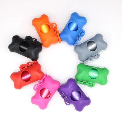 1Pcs Bone Shaped Poop Bag Dispenser Pet Dog Waste Bag Holder Plastic Garbage Bag Dispenser Carrier Case Disposal Bag Dispenser