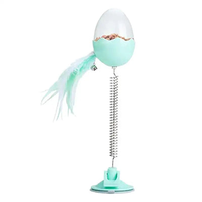 Cat Treat Dispenser Toy Interactive Cat Toys Balls With Feather And Light Suction Cup Cat Teaser Wand Feather Toy Interactive