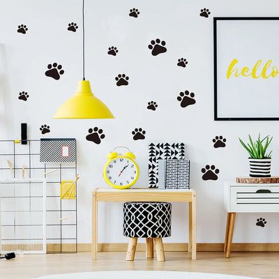 44pcs Dog Cat Footprints Pawprints Wall Stickers Pet Paws Vinyl Art Decoration Home Improvement Supplies Ornament Accessories