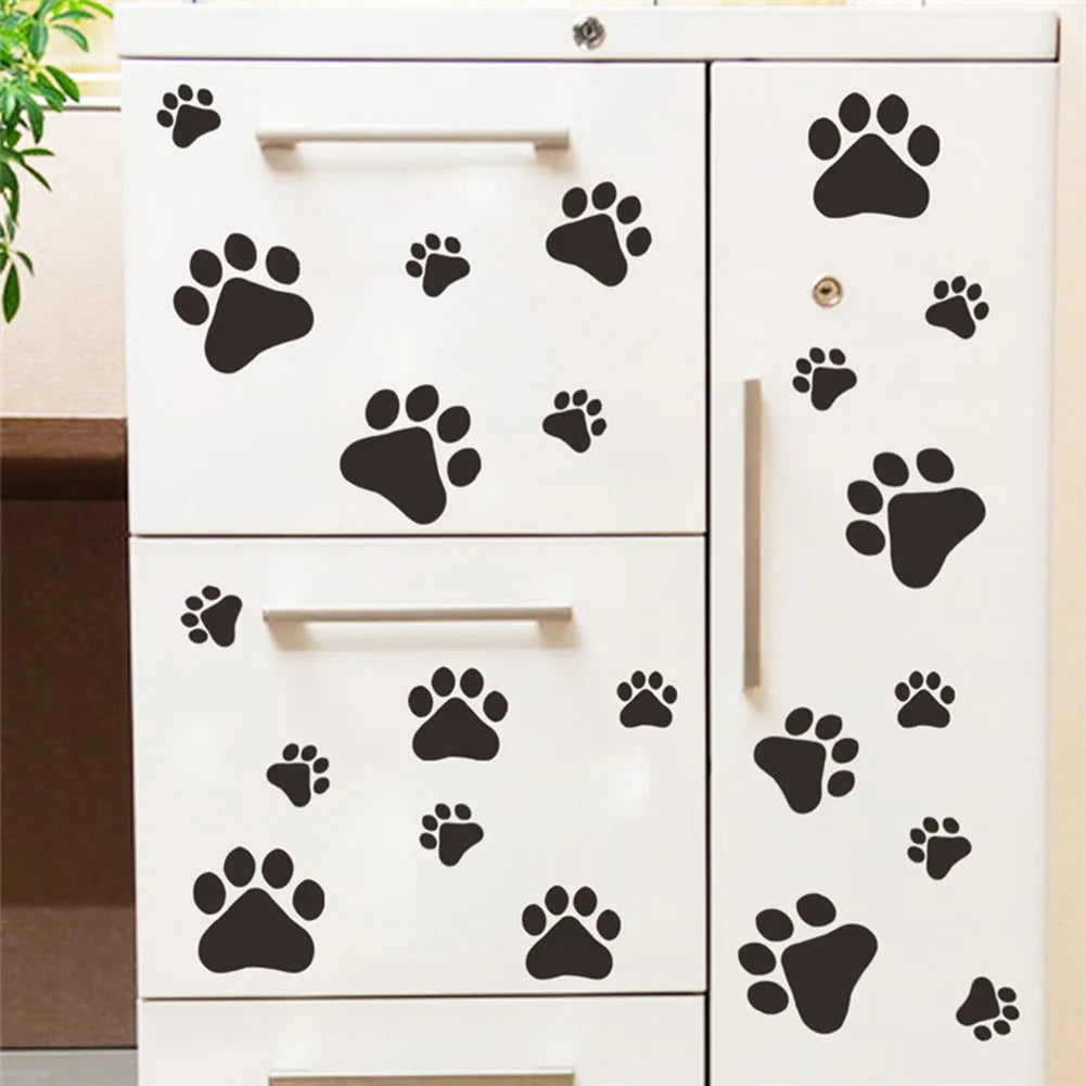 44pcs Dog Cat Footprints Pawprints Wall Stickers Pet Paws Vinyl Art Decoration Home Improvement Supplies Ornament Accessories