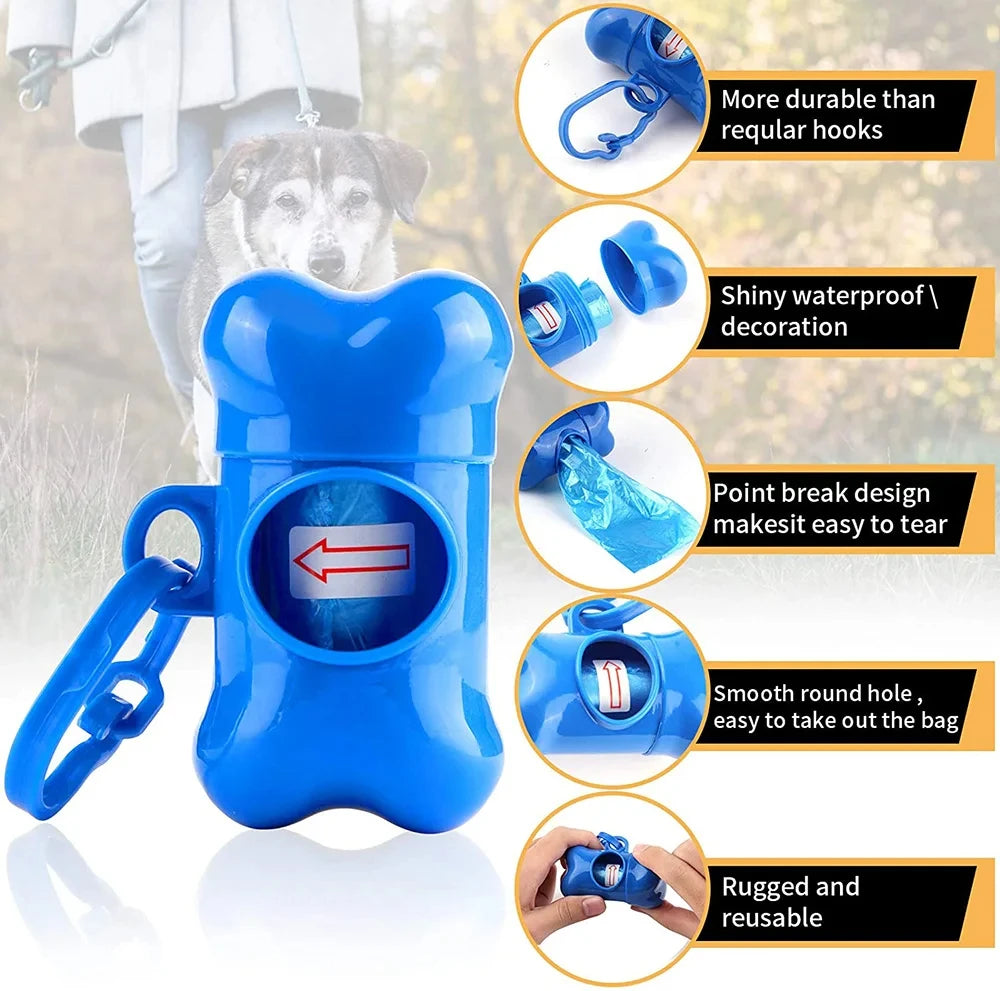 1Pcs Bone Shaped Poop Bag Dispenser Pet Dog Waste Bag Holder Plastic Garbage Bag Dispenser Carrier Case Disposal Bag Dispenser