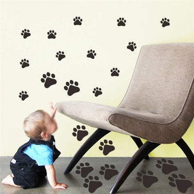 44pcs Dog Cat Footprints Pawprints Wall Stickers Pet Paws Vinyl Art Decoration Home Improvement Supplies Ornament Accessories