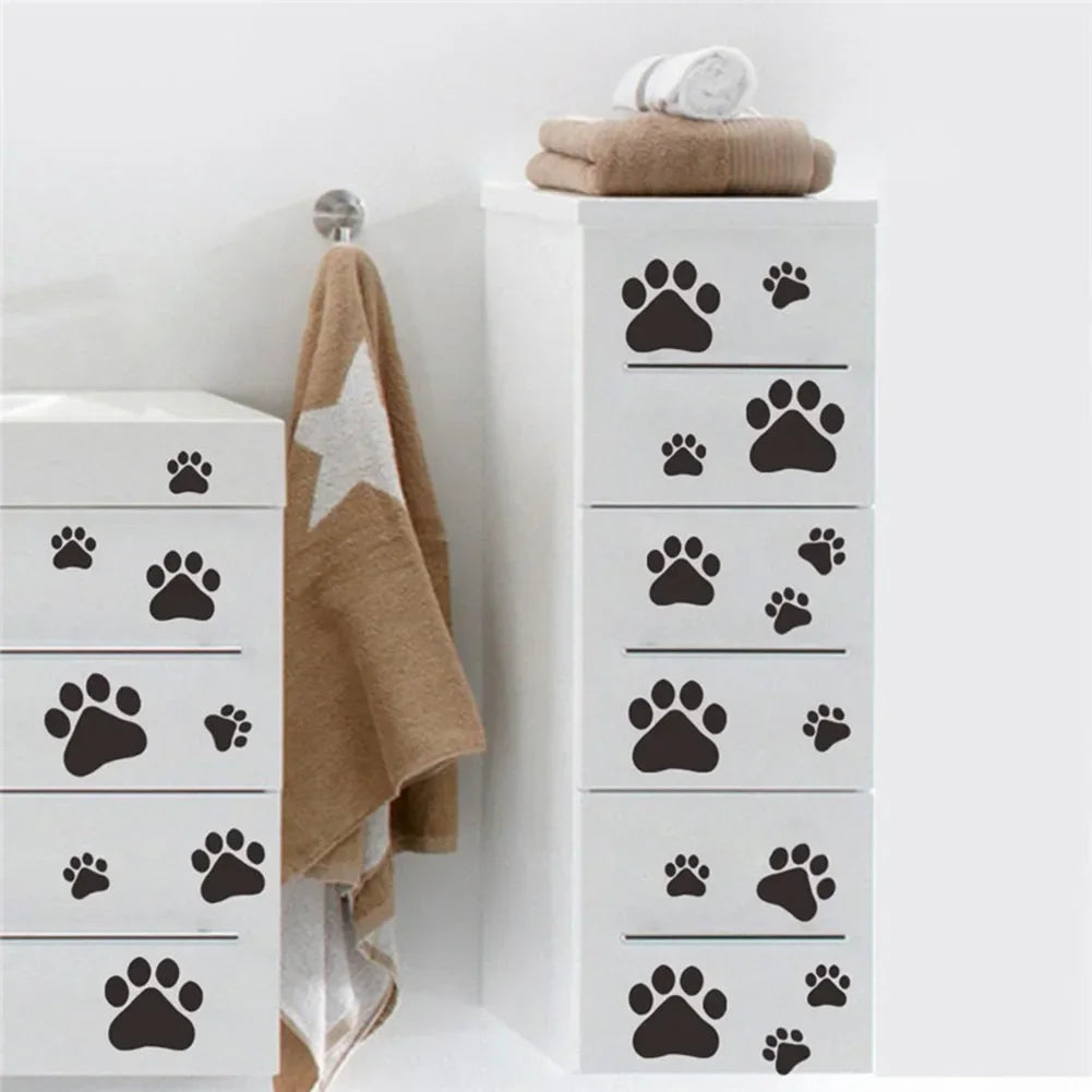 44pcs Dog Cat Footprints Pawprints Wall Stickers Pet Paws Vinyl Art Decoration Home Improvement Supplies Ornament Accessories