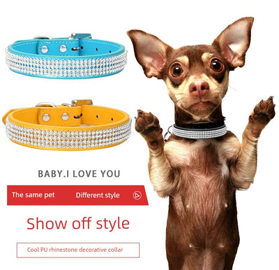 Rhinestone Decorative Dog Pet Collar