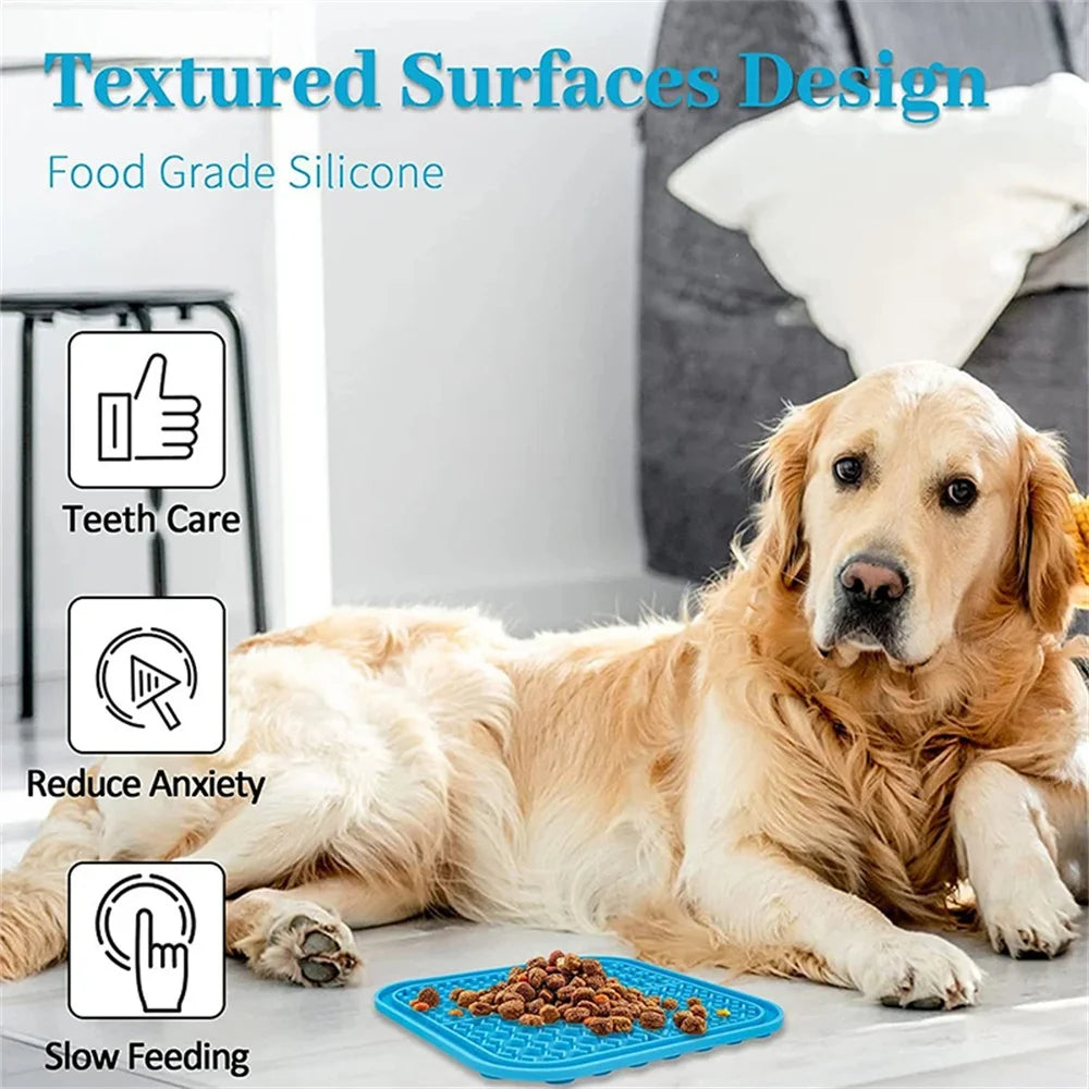 Pet Lick Silicone Mat for Dogs Pet Slow Food Plate Dog Bathing Distraction Silicone Dog Sucker Food Training Dog Feeder Supplies