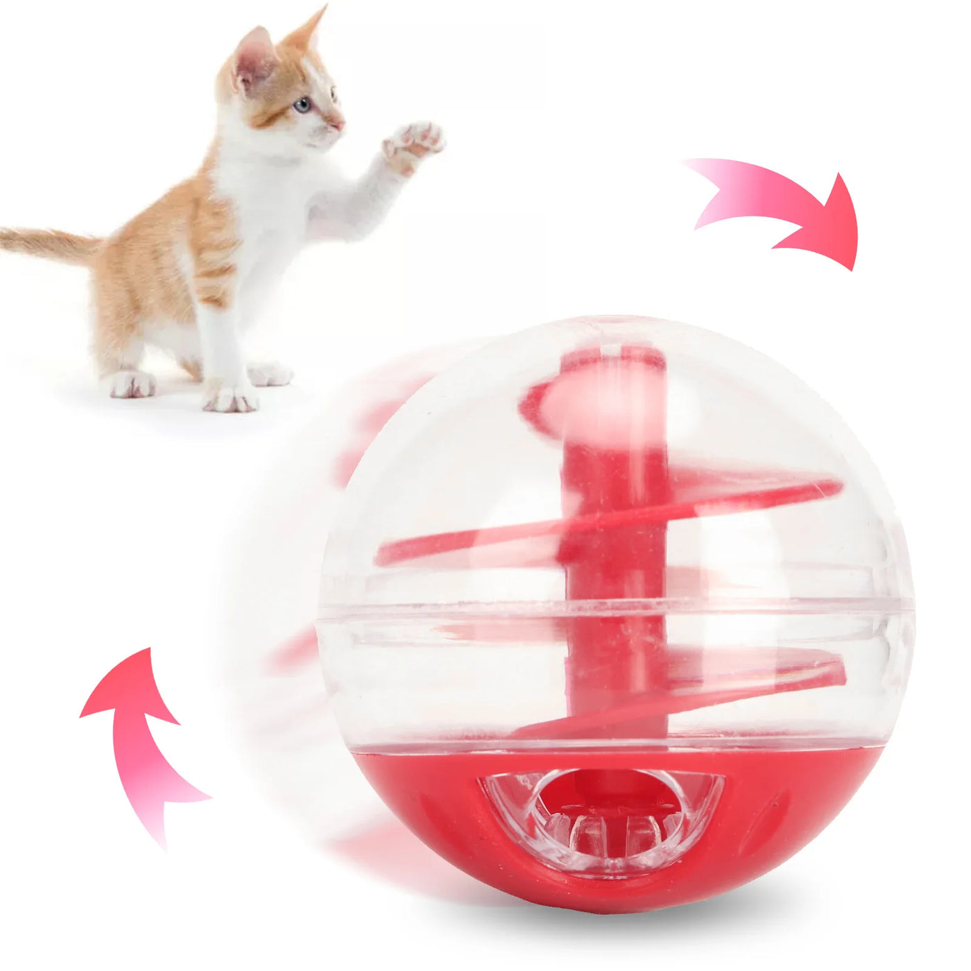 Cat Treat Dispenser Ball Bite Resistant Interactive Pet Slow Feeder Puzzle Ball for Kitten Cat Food Dispensing Ball