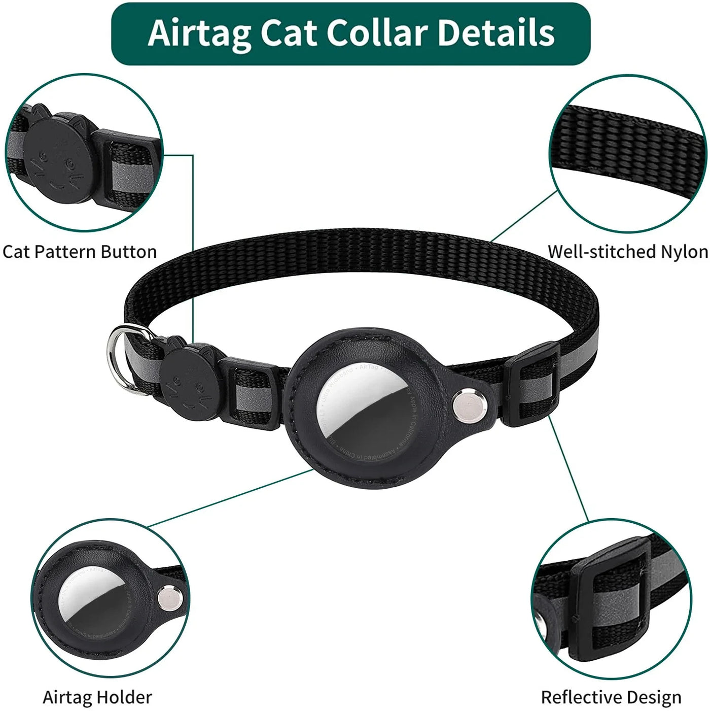 Collar with AirTag Holder