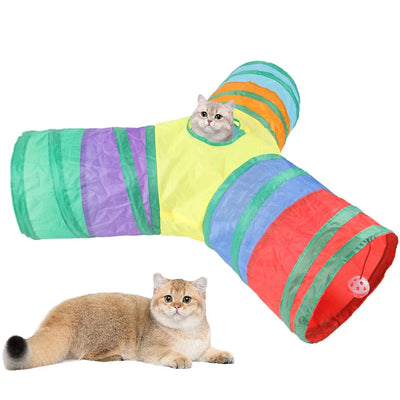 Cat Tunnel Pet Tube Collapsible Play Toy Indoor Outdoor Kitty Puppy Toys for Puzzle Exercising Hiding Training