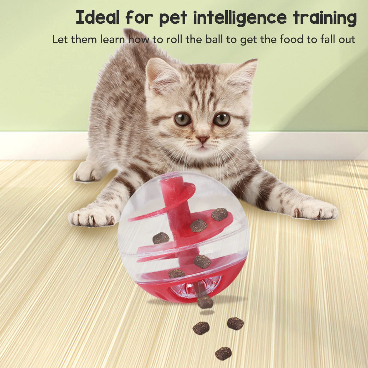 Cat Treat Dispenser Ball Bite Resistant Interactive Pet Slow Feeder Puzzle Ball for Kitten Cat Food Dispensing Ball