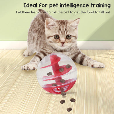 Cat Treat Dispenser Ball Bite Resistant Interactive Pet Slow Feeder Puzzle Ball for Kitten Cat Food Dispensing Ball