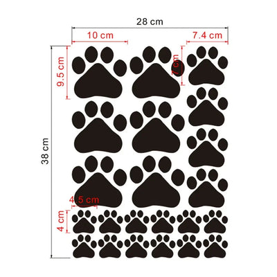 44pcs Dog Cat Footprints Pawprints Wall Stickers Pet Paws Vinyl Art Decoration Home Improvement Supplies Ornament Accessories