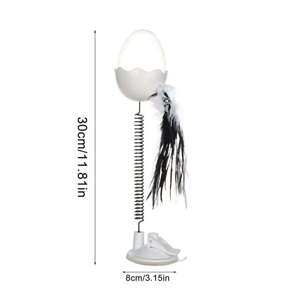 Cat Treat Dispenser Toy Interactive Cat Toys Balls With Feather And Light Suction Cup Cat Teaser Wand Feather Toy Interactive